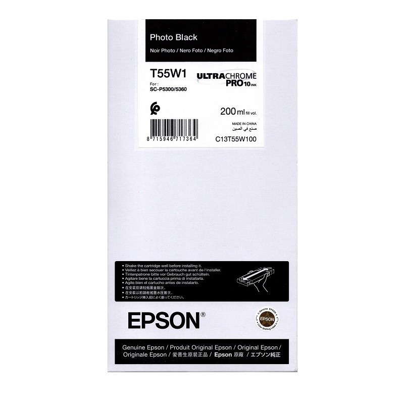 Epson črnilo T55W1, 200 ml, photo black