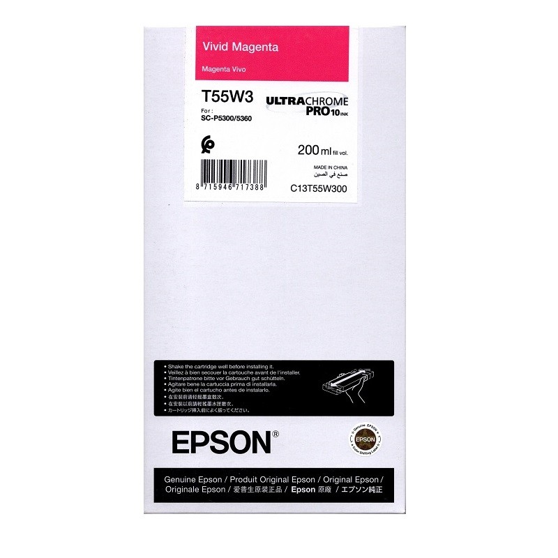 Epson črnilo T55W3, 200 ml, vivid magenta