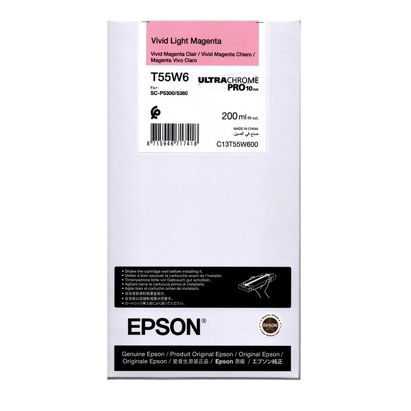 Epson črnilo T55W6, 200 ml, vivid light magenta