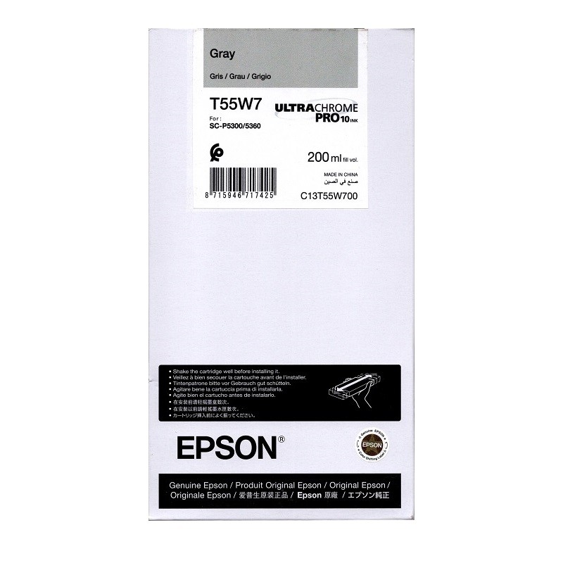 Epson črnilo T55W7, 200 ml, gray