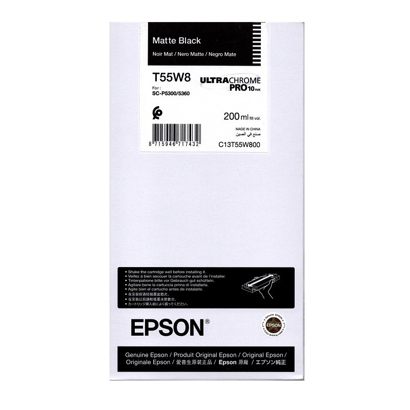 Epson črnilo T55W8, 200 ml, matte black