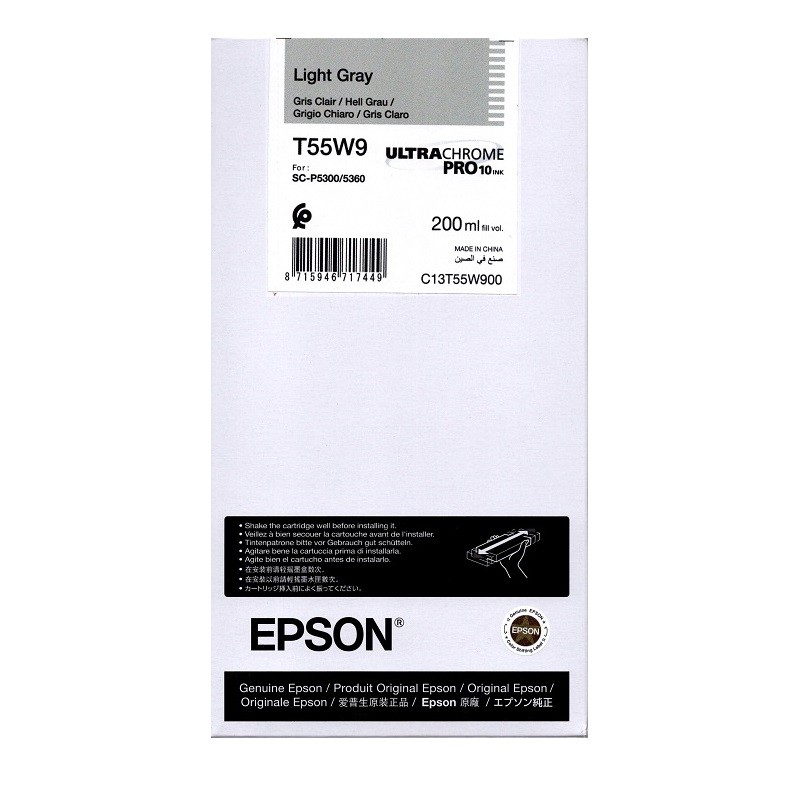 Epson črnilo T55W9, 200 ml, light gray